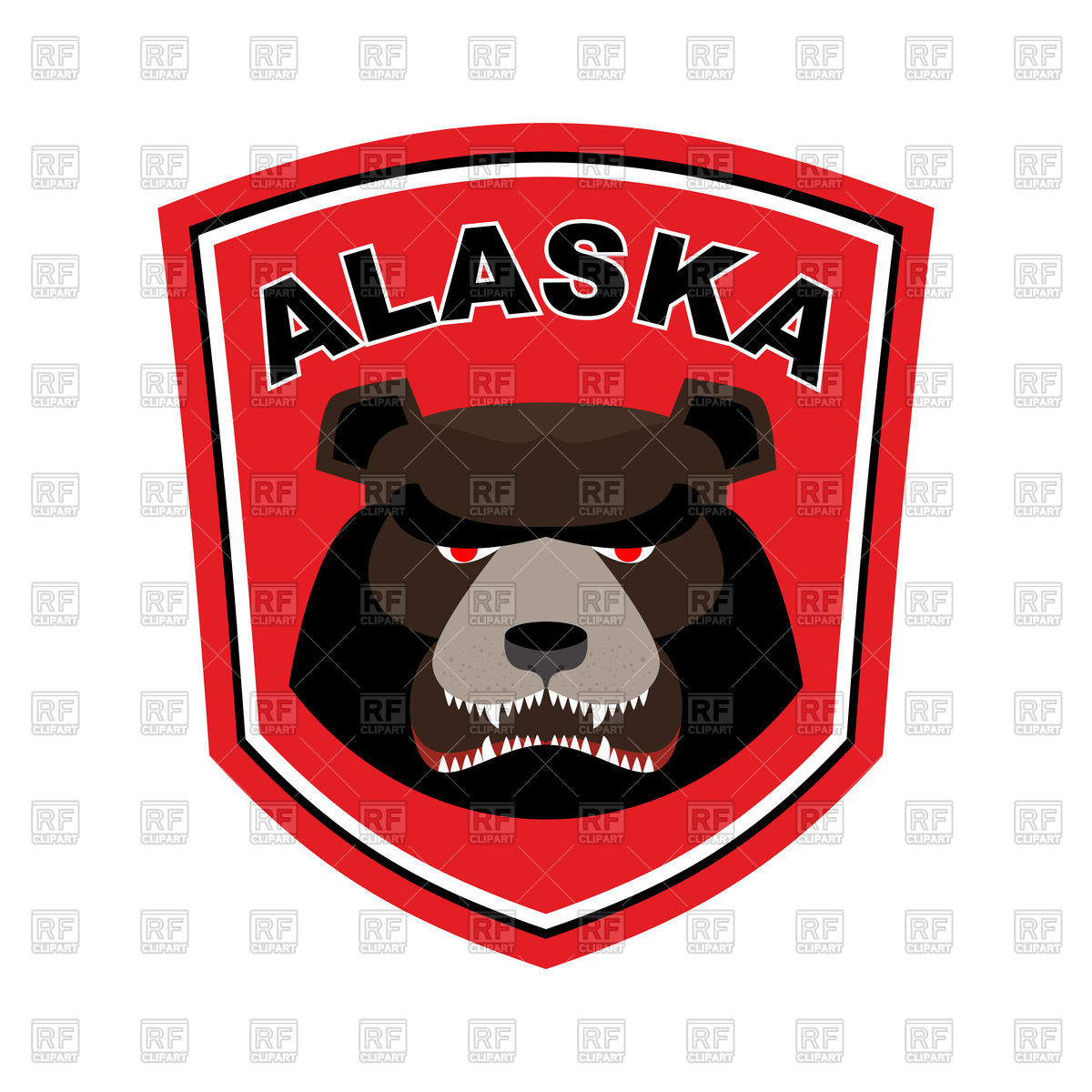 1200x1200 Alaska Grizzly Mascot. Bear Emblem Sign. Royalty Free Vector Clip