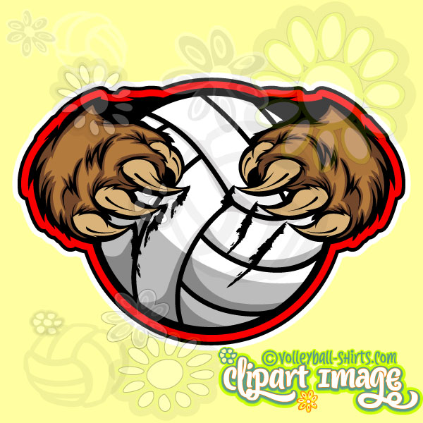 600x600 Grizzly Volleyball Clip Art