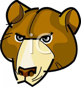 282x300 The Face Of A Grizzly Bear Clipart Picture