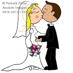 300x300 Clip Art Illustration Of A Stick Figure Bride And Groom