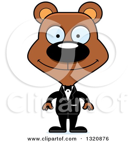 450x470 Clipart Of A Cartoon Happy Brown Bear Wedding Groom