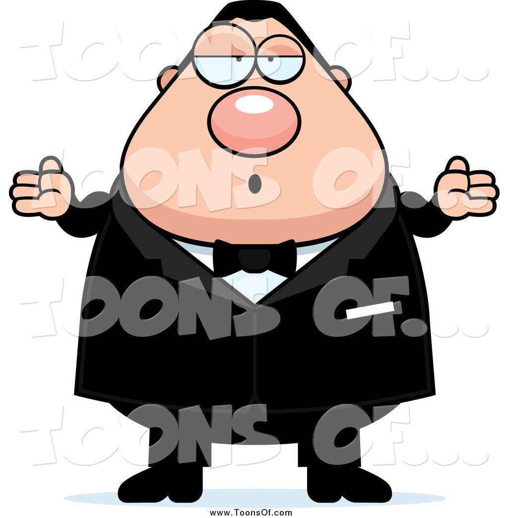 1024x1044 Clipart Of A Shrugging Careless Pudgy White Groom By Cory Thoman