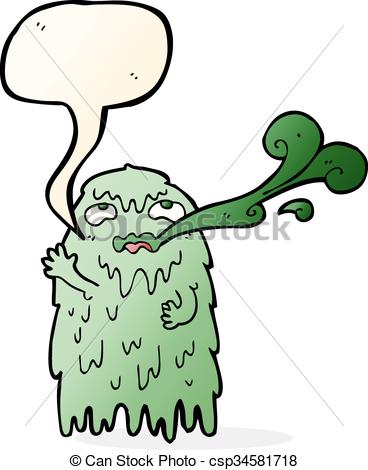 368x470 Gross Cartoon Ghost With Speech Bubble Vector Clip Art