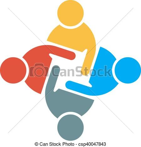 450x470 Eps Vector Of People Group Teamwork Logo. Vector Graphic Design