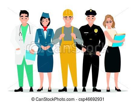 450x338 Labor Day. Group Of People Of Different Professions On