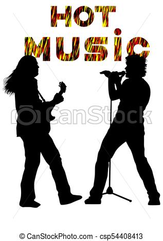 317x470 Rock Musician Eight. Musical Group People In Concert On Vector
