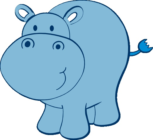 522x478 Cute Hippo Clipart