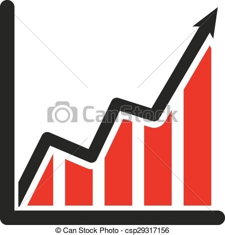 450x470 The Growing Graph Icon. Growth And Up Symbol. Flat Vector Clipart