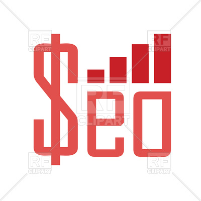 400x400 Word Seo With Money Sign And Growing Chart Royalty Free Vector