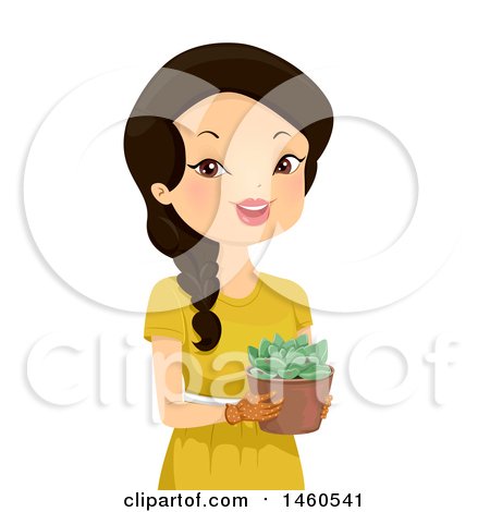 450x470 Clipart Of A Potted Vine Plant Growing Up A Trellis