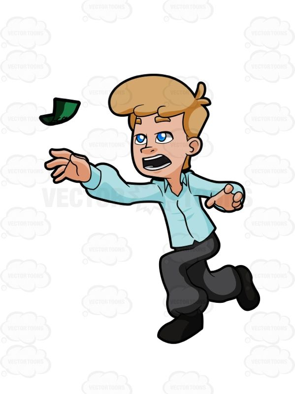 599x800 Young Man Running To Catch His Money
