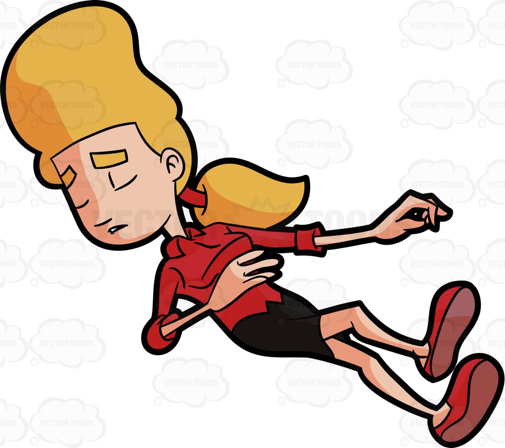 1024x908 A Sick Woman Unconsciously Falls Down The Floor Cartoon Clipart