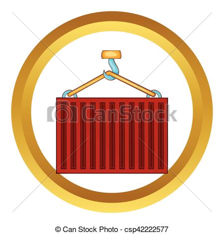 450x470 Contenitore, Vettore, Gru, Ascensori, Rosso, Icona. Dorato