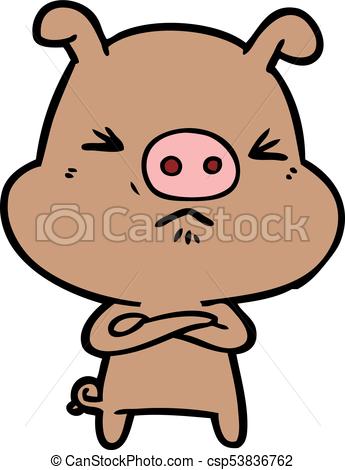 345x470 Cartoon Grumpy Pig Clip Art Vector
