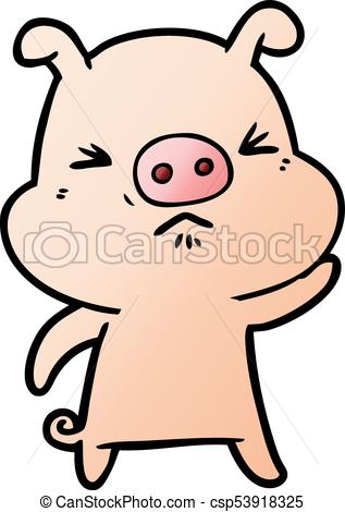 317x470 Cartoon Grumpy Pig Vector Illustration