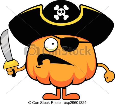 450x410 Cartoon Pumpkin Grumpy Pirate. Cartoon Illustration Of A Vector