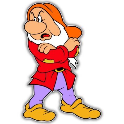 400x400 Snow White And Seven 7 Dwarfs Grumpy Vynil Car Sticker