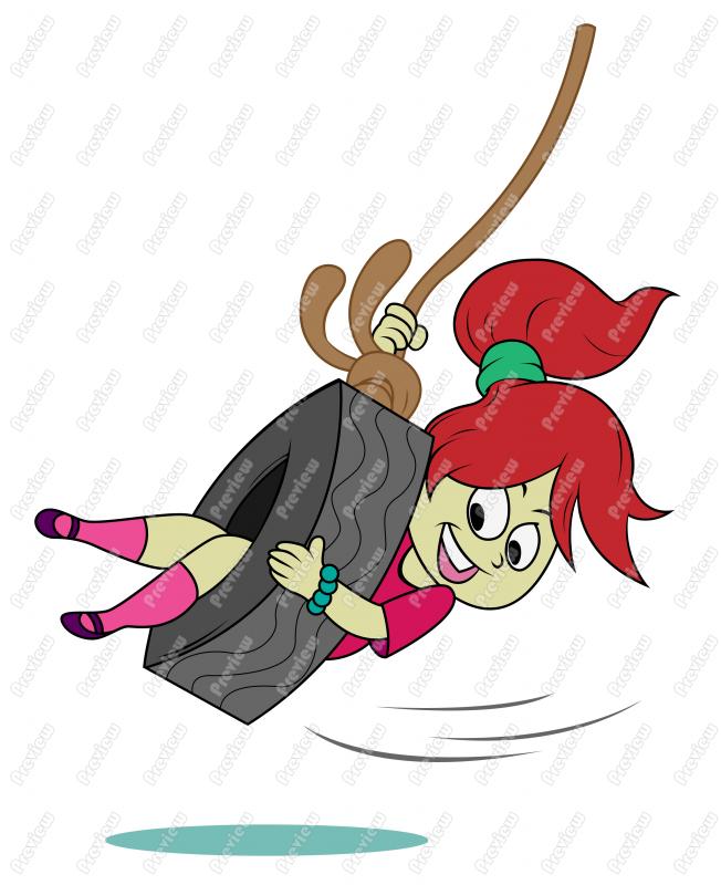 652x800 Girl On Swing Clipart
