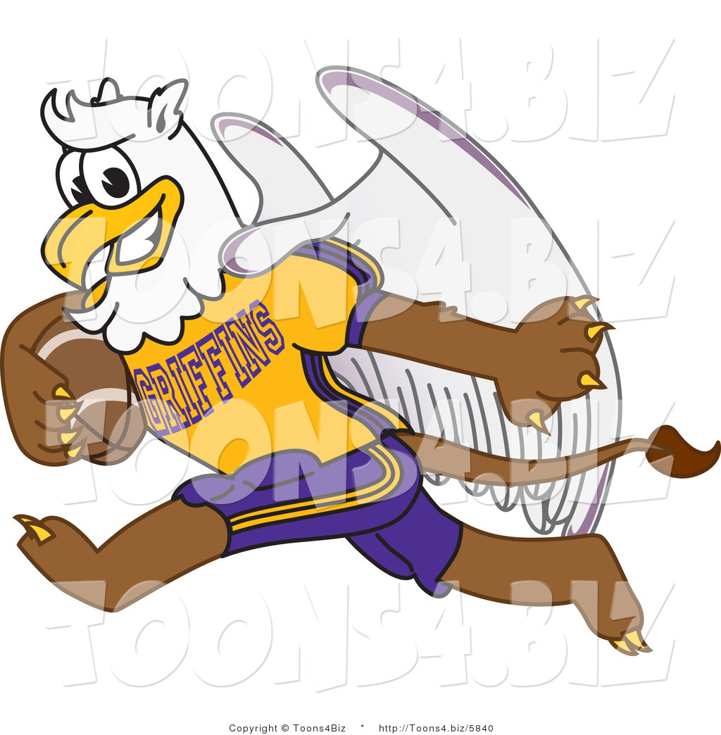 1024x1044 Vector Illustration Of A Cartoon Griffin Mascot Playing Football