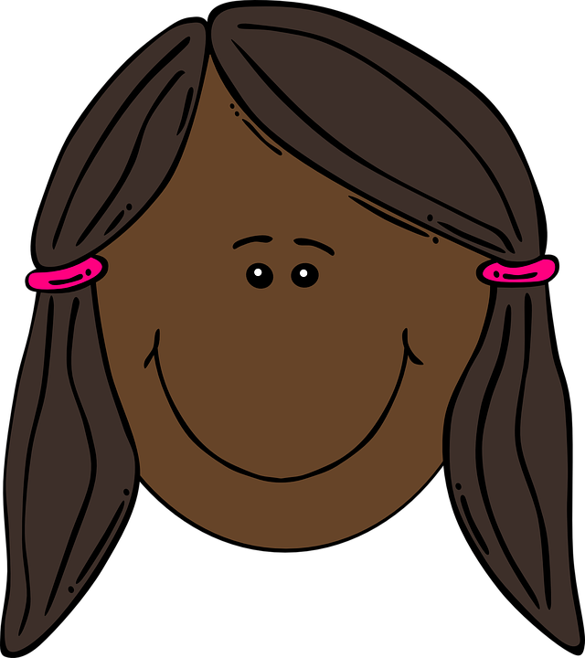640x720 Pink Hair Clipart Pigtail Hair