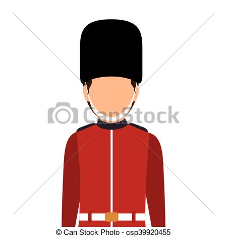 450x470 Avatar British Guard Man. London Symbol Cartoon. Vector Clipart