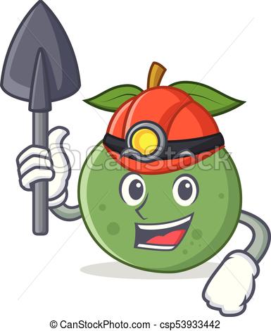 385x470 Miner Guava Mascot Cartoon Style Vector Illustration Eps Vector