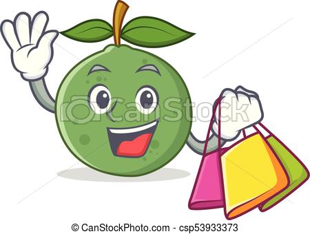 450x340 Shopping Guava Character Cartoon Style Vector Illustration Vectors