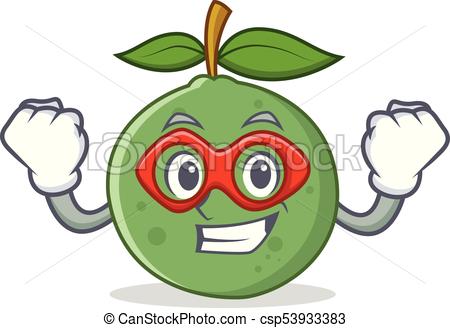 450x328 Super Hero Guava Character Cartoon Style Vector Illustration