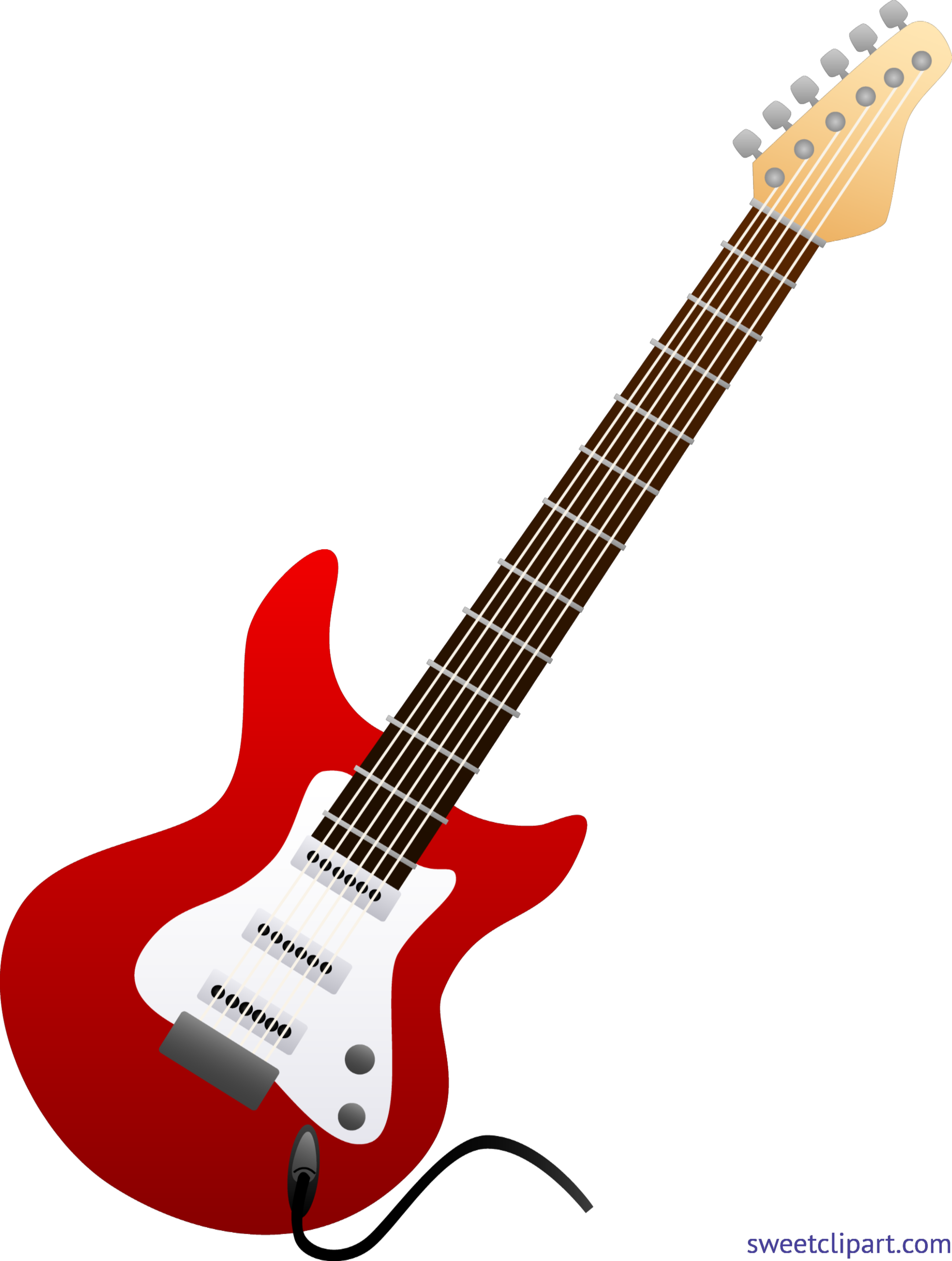 5971x7908 Electric Guitar Red Clip Art