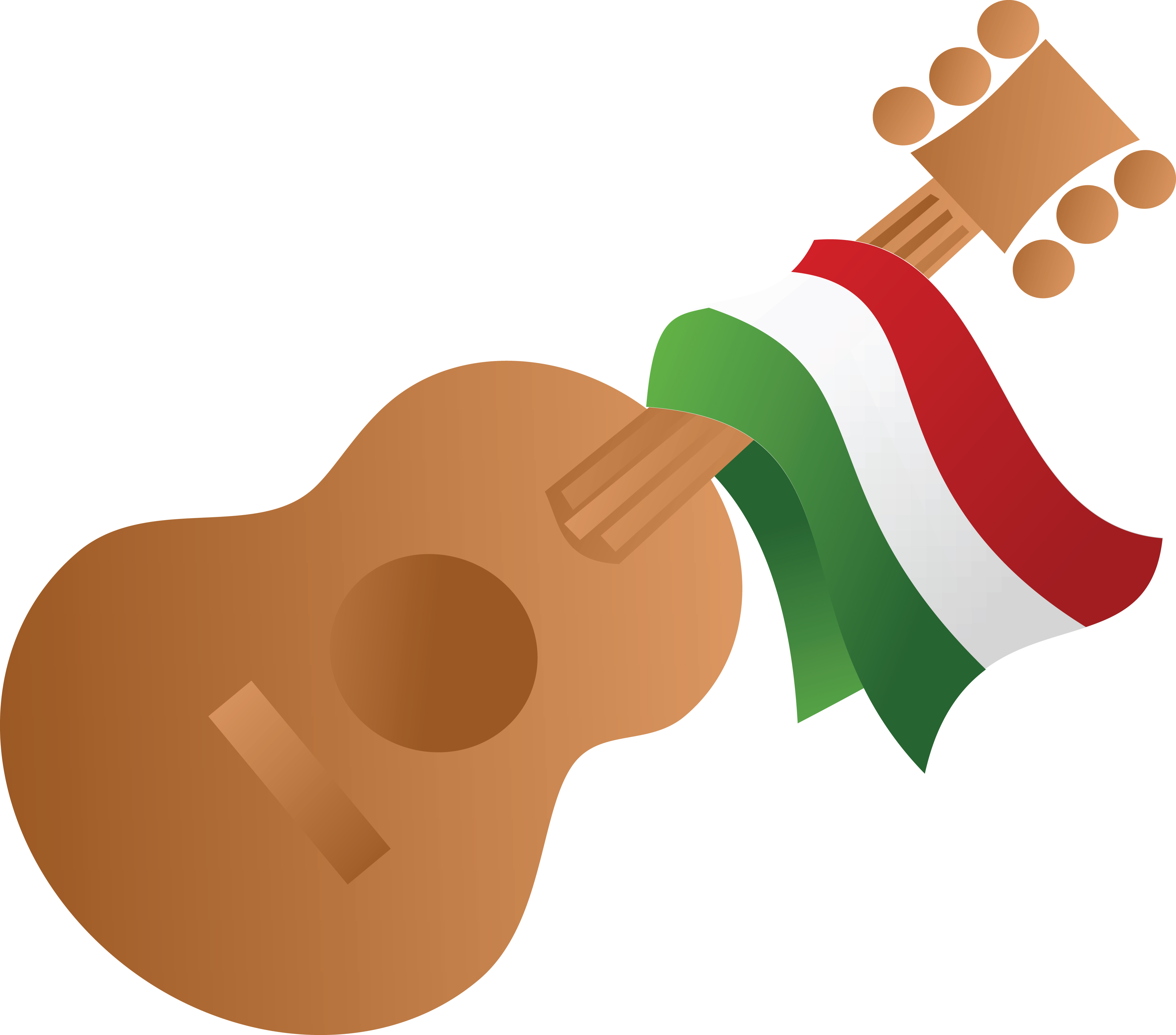 4000x3520 Free Clipart Of A Mexican Flag Draped On A Guitar