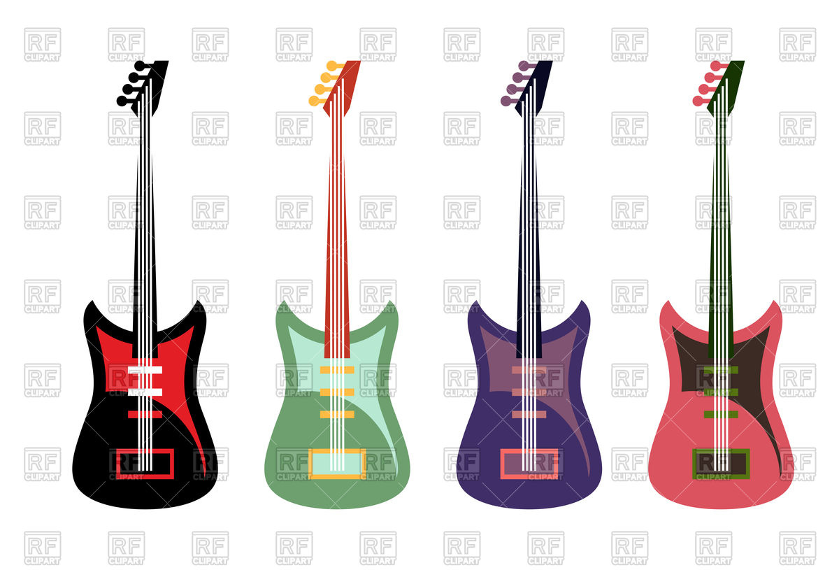 1200x815 Set Of Colorful Rock Electric Guitars Royalty Free Vector Clip Art