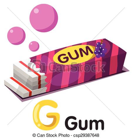 450x470 Illustration Of G Font With Gum Eps Vector