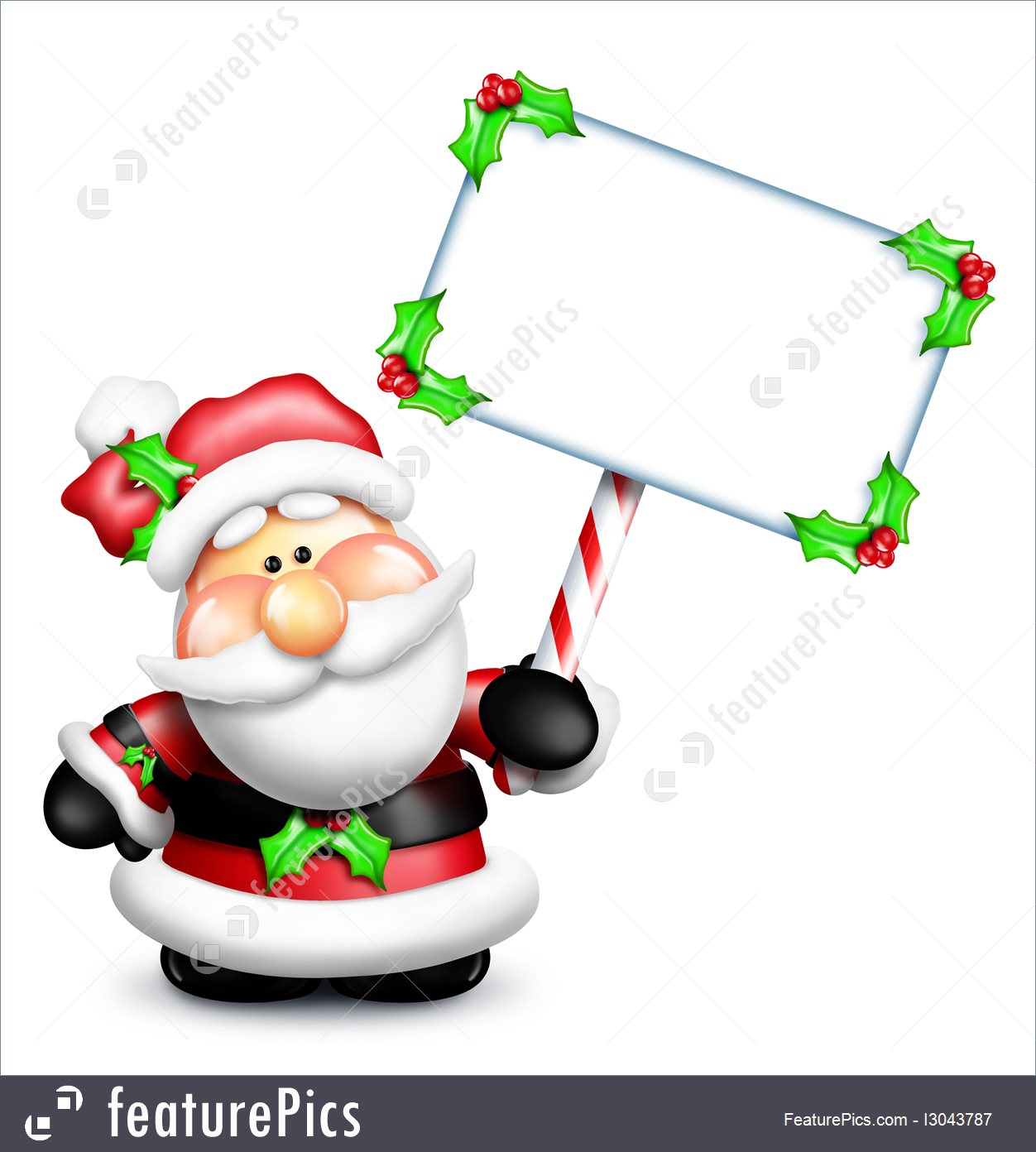 1252x1392 Picture Of Gumdrop Cartoon Santa Holding A Candy Cane Sign