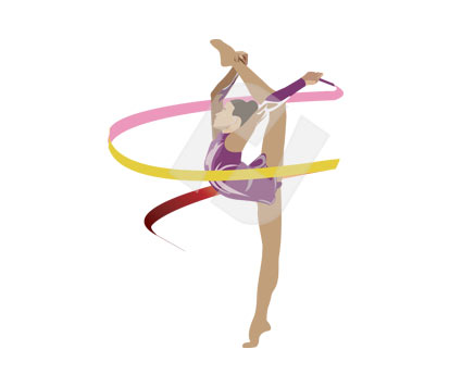 425x356 Gymnast Vector Clip Art