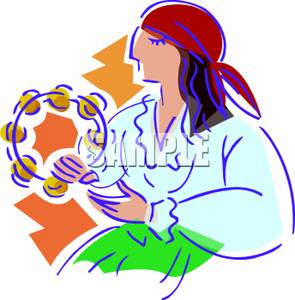 295x300 Art Image A Gypsy With A Tambourine