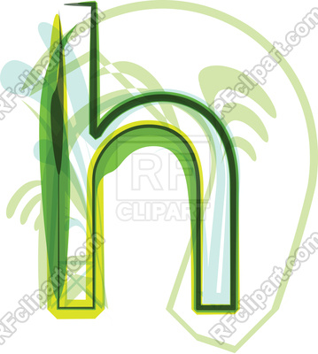 359x400 Green Organic Font Letter H Royalty Free Vector Clip Art Image