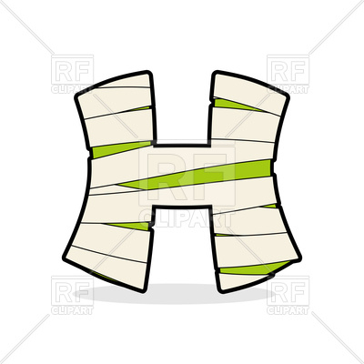 400x400 H Letter Mummy Style Royalty Free Vector Clip Art Image
