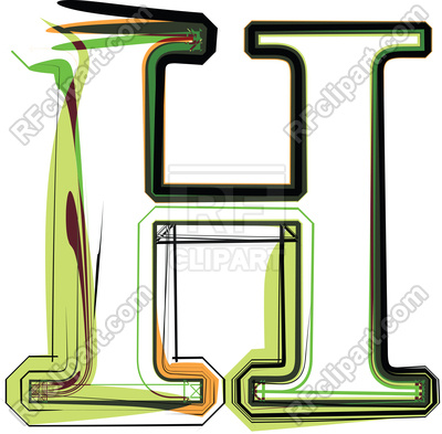 400x393 Organic Type Letter H Royalty Free Vector Clip Art Image