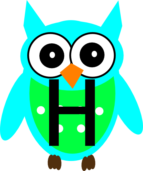 498x595 Turquoise Owl H Clip Art