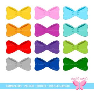 300x300 Hair Bow Clipart Set Digital Clipart Shopatcloth