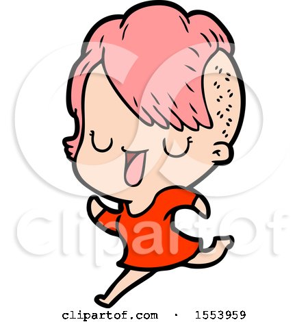 450x470 Cute Cartoon Girl With Hipster Haircut By Lineartestpilot