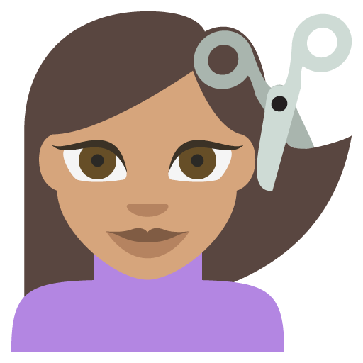 512x512 Haircut Medium Skin Tone Emoji Emoticon Vector Icon Free