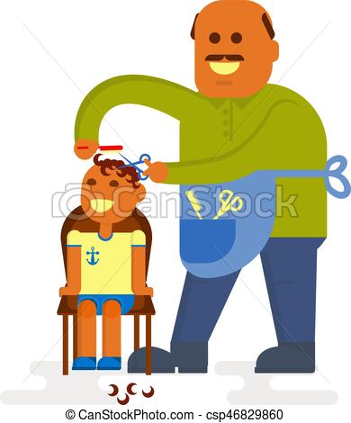 390x470 Professional Bald Headed Hairdresser Is Cutting To Baby Boy