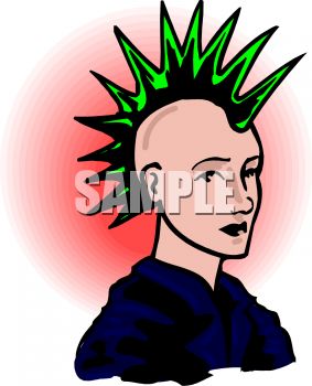 283x350 Green Mohawk On A Punk Clip Art