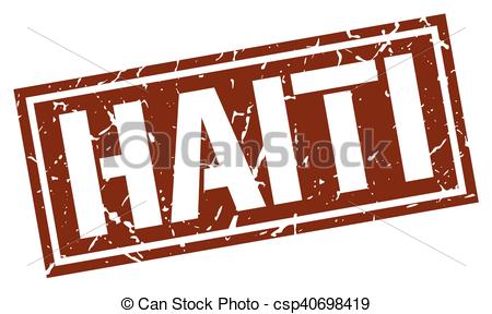450x288 Haiti Brown Square Stamp Vector Clip Art