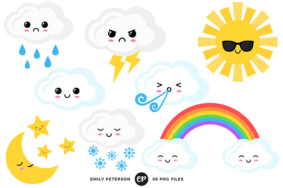 570x379 Kawaii Clip Art Weather Clipart Rainbow Clip Art