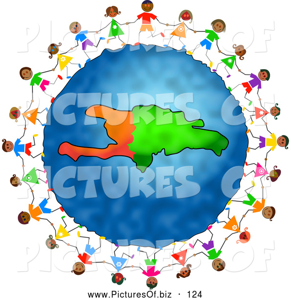 600x620 Clipart Of A Ring Of Stick Children Holding Hands Around A Haiti