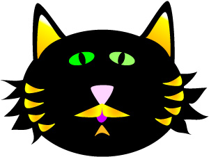 300x226 Black Cat Face Halloween Clip Art