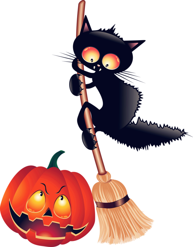 624x800 Black Cat Kitten Halloween Clip Art