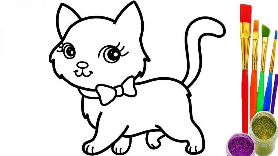 960x540 Coloring Pages Cat Color Page Cats Christmas Halloween Colouring